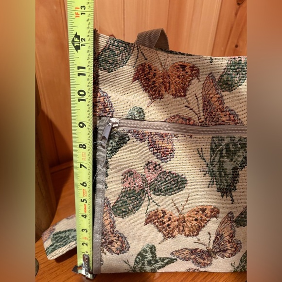 Vintage Butterfly Tapestry Tote Bag with coin Pouch - Picture 6 of 11